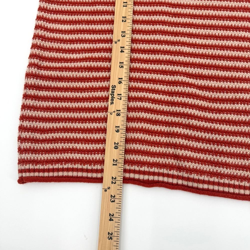 Madewell Women Red Cream Striped Crewneck Sweater Cotton Blend XXS‎ NB358 - Picture 10 of 12